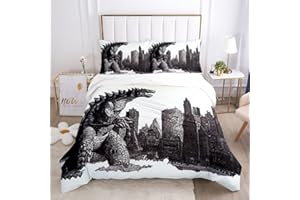 SONICPONY Men Duvet Cover Set Queen King Size Dinosaur Comforter Cover Bedding Set 3D Printing for Boys Teens 1 Piece Duvet Cover with Zipper Closure 2 Pieces Pillow Shames No Comforter (DINO 19, Full/Queen)