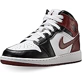 Air Jordan 1 Mid SE Big Kids' Shoes (HF3193-102, White/Black/Dark Pony)