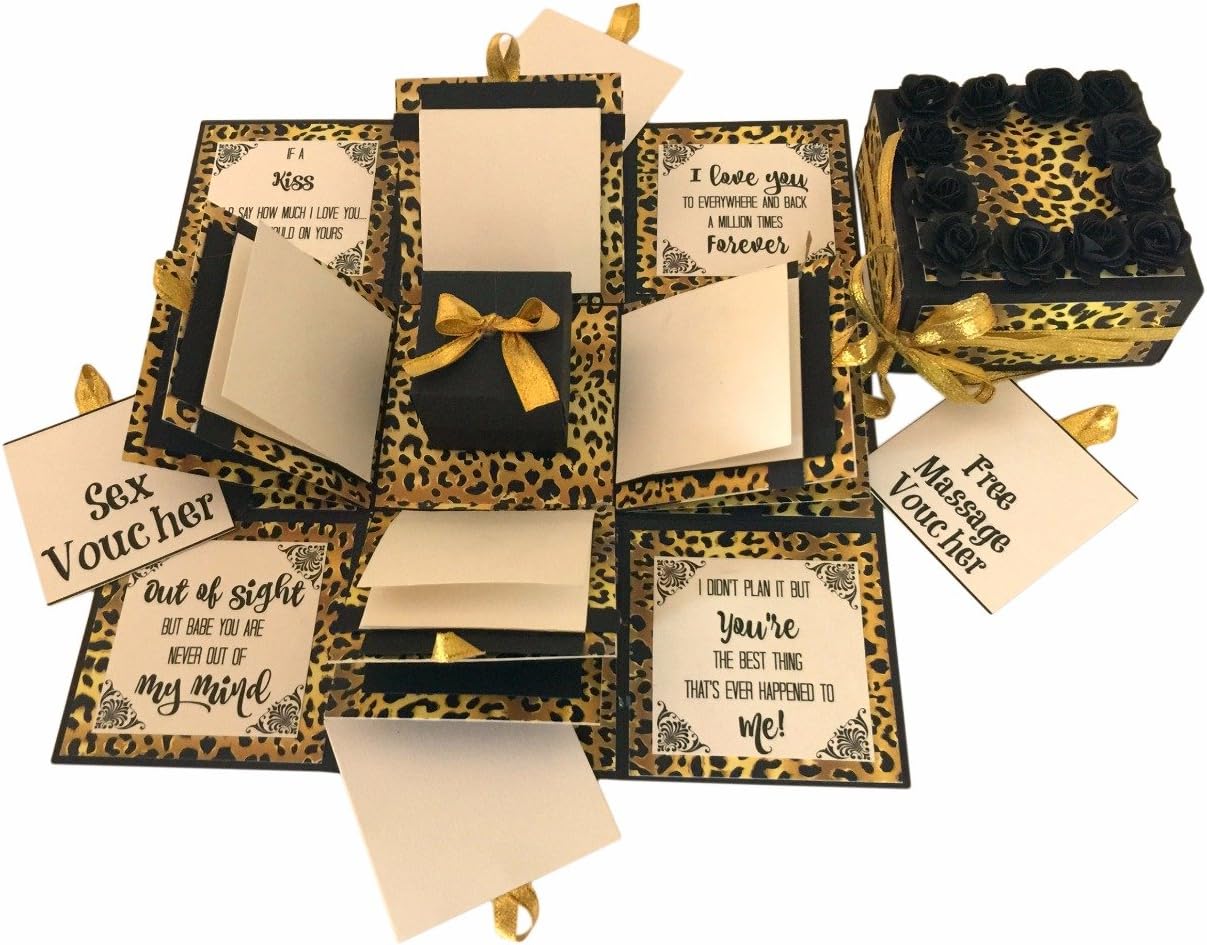 Crack of Dawn Crafts-3 Layered Romantic Explosive Box - Leopard Print