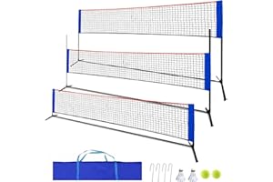 Kapler Height Adjustable Tennis Net - Kids Volleyball Badminton Pickleball Net for Driveway Beach
