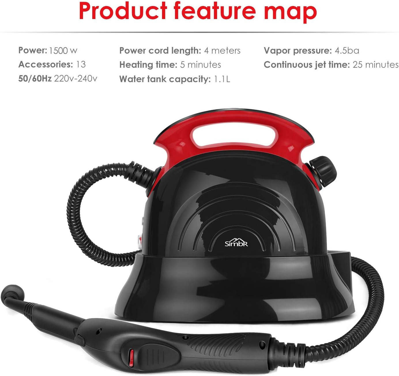 Super Saturday SIMBR Steam Cleaner Best Steam Mop Maximum 6M Cleaning