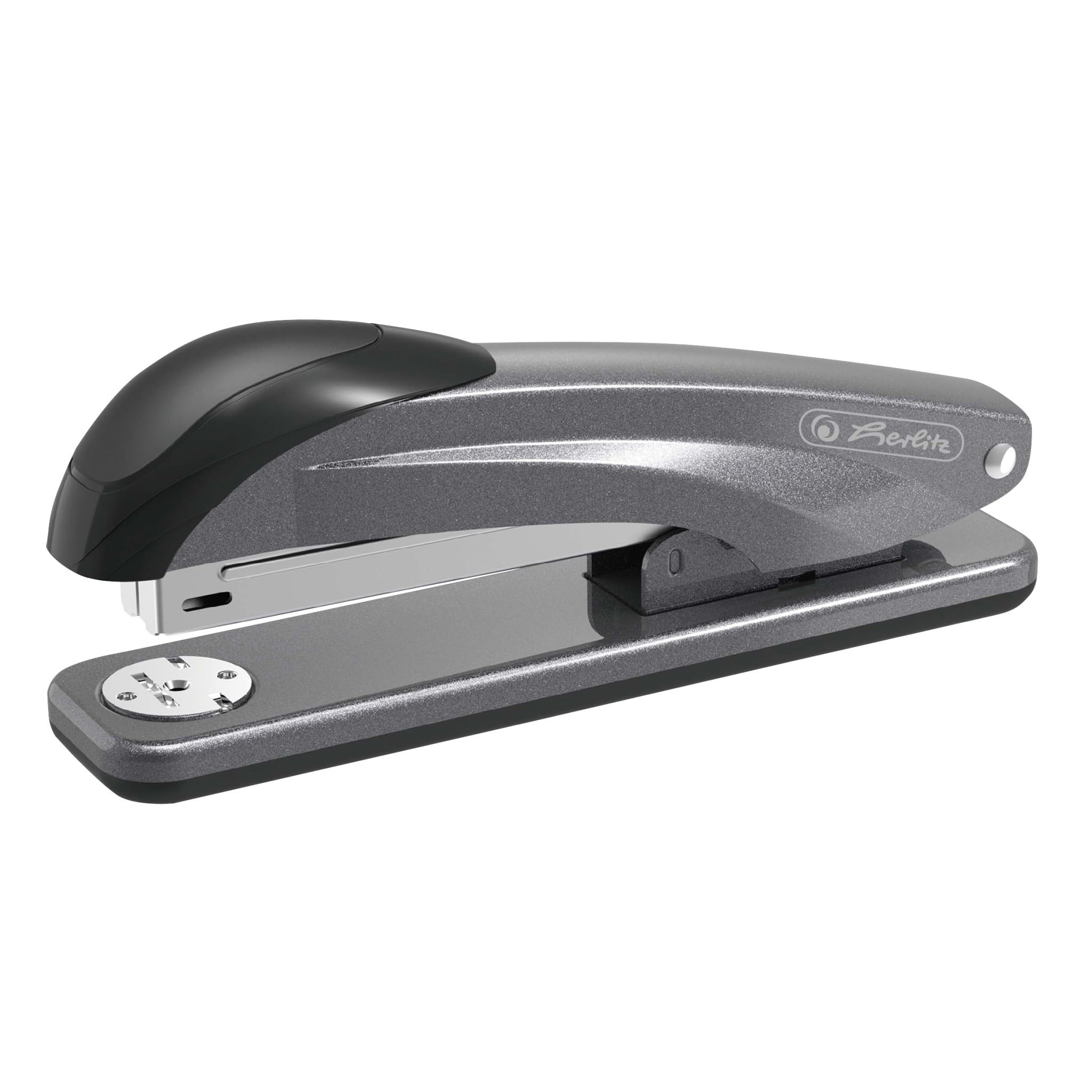 herlitz 50025473 Stapler Made of Metal, for Staples no. 24/6, Anthracite, 1 piece