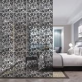 16PCS Hanging Room Divider Screens 40x40cm PVC Black Decor Panels view 1