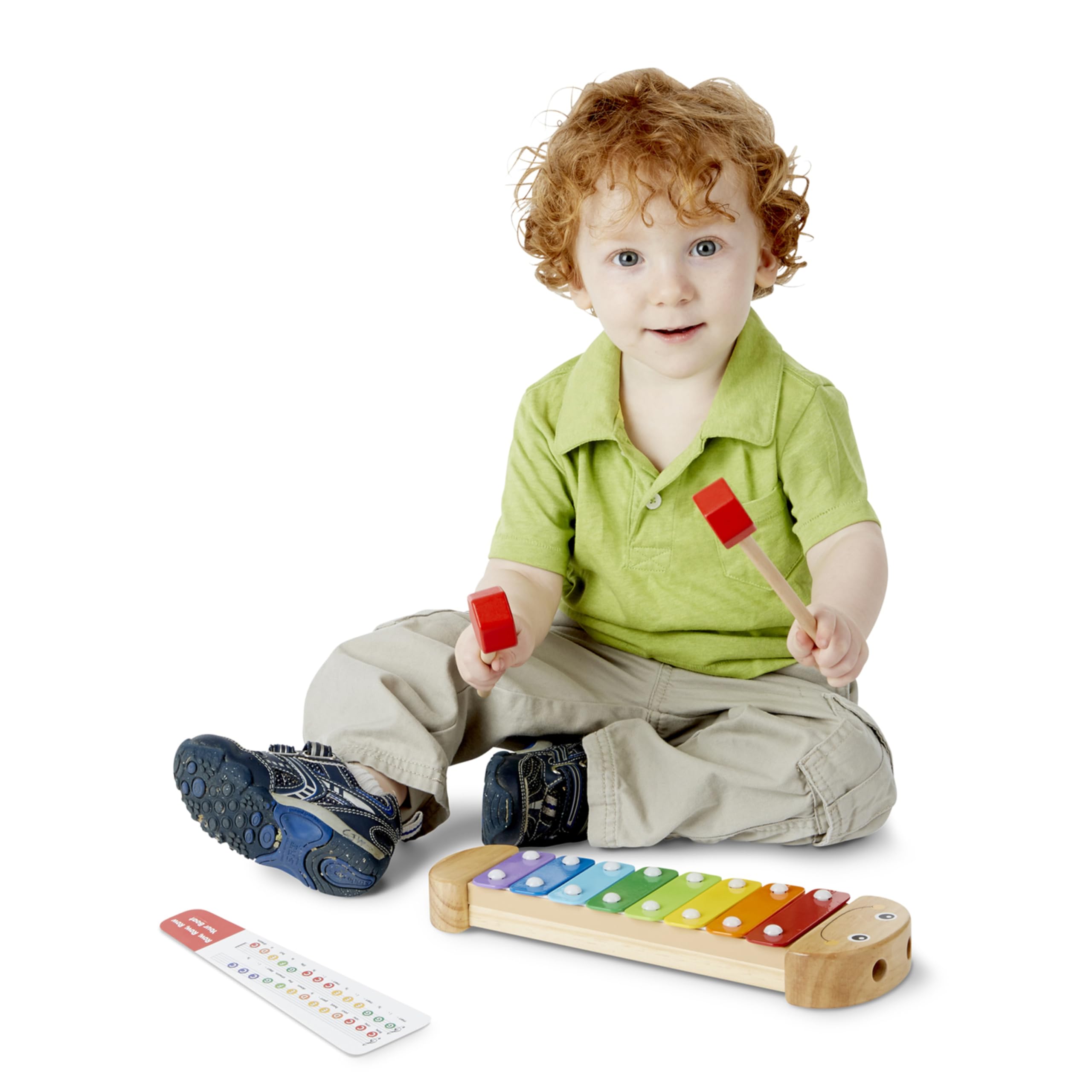Melissa & Doug Caterpillar Xylophone Musical Toy with Wooden Mallets 15.25