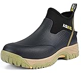 Kalkal Men's Rubber Boots, Waterproof Ankle Rain