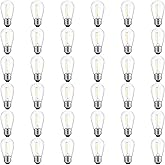 Meconard 36 Pack S14 LED Bulbs for Outdoor String Lights, Shatterproof Replacement Edison Bulbs for Patio String Lights Outdoor Waterproof, Warm White 2200K, Non-Dimmable, E26 Standard Base