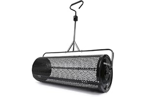 Garden Tailor Compost Spreader 44 Inch Towable Peat Moss Spreader with Installation Accessories, Metal Mesh Roller Lawn Spreader for Top Soil, Manure, Mulch, Top Dressing - Garden spreaders for lawns