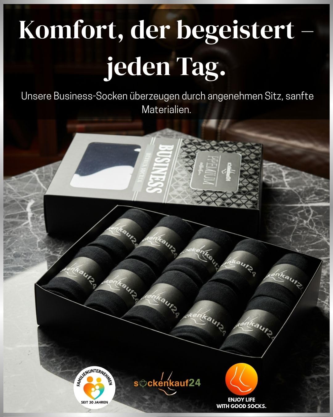 10 Paar Socken Herren 43-46 Schwarz Business Socken Baumwolle Atmungsaktive Anzugsocken 15800 6
