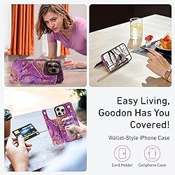 Goodon for iPhone 16 Pro Case Wallet - Flip Folio