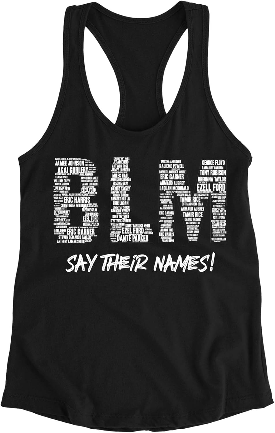 Amazon.com: BLM Tank Top - Black Lives Matter Civil Rights Tank Top - Victims Names BLM Say 