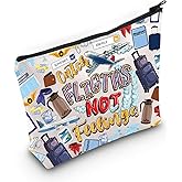 LEVLO Flight Attendant Cosmetic Make Up Bag Pilot Gift Catch The Flights Not Feelings Makeup Zipper Pouch Bag Airplane Traveler Gift (Flights Not Bag)