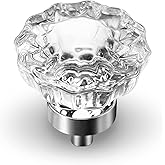 VEHCIL 8 Pack Crystal Dresser Knobs, Single Hole Brushed Nickel Cabinet Knobs Crystal Knobs for Drawers Hardware for Kitchen 
