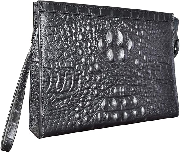 Amazon セカンドバッグ メンズ 本革 クロコ型押し 薄マチ カードポケット付き クラッチバッグ A 106 ノーブランド品 クラッチ セカンドバッグ