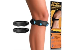 Magic Phoenix Premium Silicone Patella Band – Adjustable Knee Strap for Patellar Tendon Support & Pain Relief, Ideal for Tendonitis, Jumper’s Knee & Sports Recovery – 2 Pack (black)