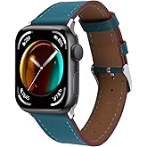 Italy Genuine Leather Bands Women Men Compatible with Apple Watch 38mm 41mm 40mm 42mm 44mm 45mm 46mm 49mm, iWatch Straps Smartwatch Replacement Band for Ultra SE 3/2/1 Series 11 10 9 8 7 6 5 4 3 2 1