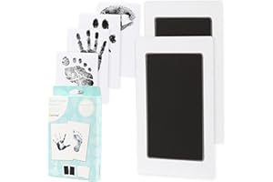 Pearhead Newborn Baby Handprint or Footprint “Clean-Touch” Ink Pad Set of Two, Black