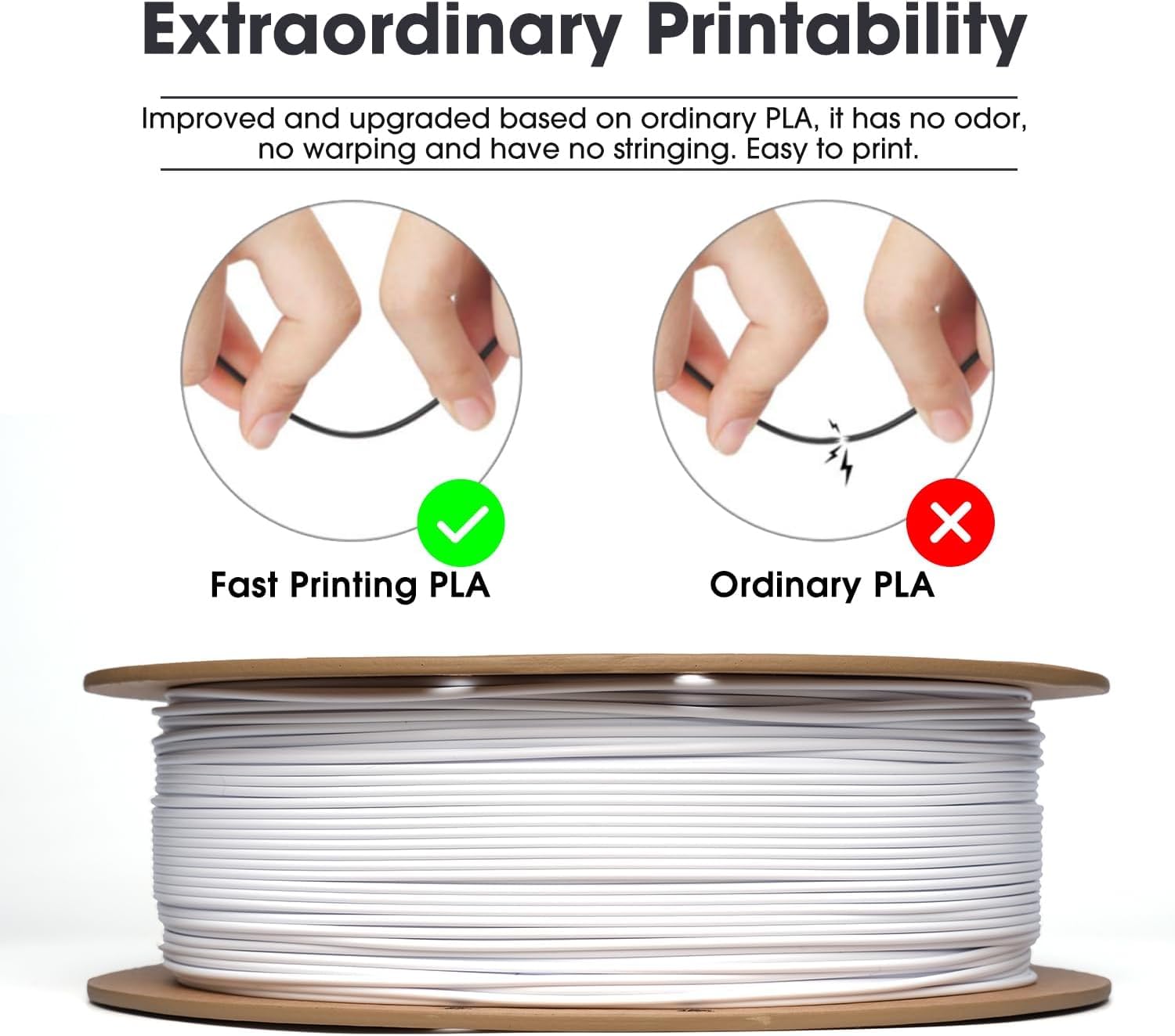 eSUN 10KG PLA Basic Filament, 1.75 mm 3D Printer PLA Filament, 1kg Spule, insgesamt 10kg, Dimensional Accuracy +/- 0.03 mm, Kaltweiß-10KG 6