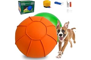 BabieDtOyG Herding Ball for Dogs, Dual Layered Herding Dog Ball Set for Australian Shepherd, Cattle, Collie, for Dog, Agility Equipment- Free Training Book (Orange, 18 inch)