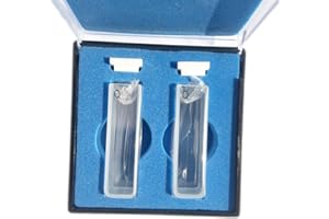 Quartz Cuvette with PTFE Lid, 2 pcs Standard 10mm 3.5ml Spectrometer Cell(Rounded Angle)