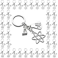 PHAETON 20PCS Science Symbol Keychain Atom Microscope Key Chain Biology Chemistry Teacher Gift Keyring Science Lovers Chemist Gift