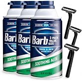 Sensitive Skin Men's Shaving Cream,Thick Rich Lather with Aloe Vera,Helps Reduce Razor Burn &amp; Irritation,Smooth Comfortable Shave,Moisturizing Formula,10 Oz Cans (Pack of 3) Bundle with 3 SKAAF Razor