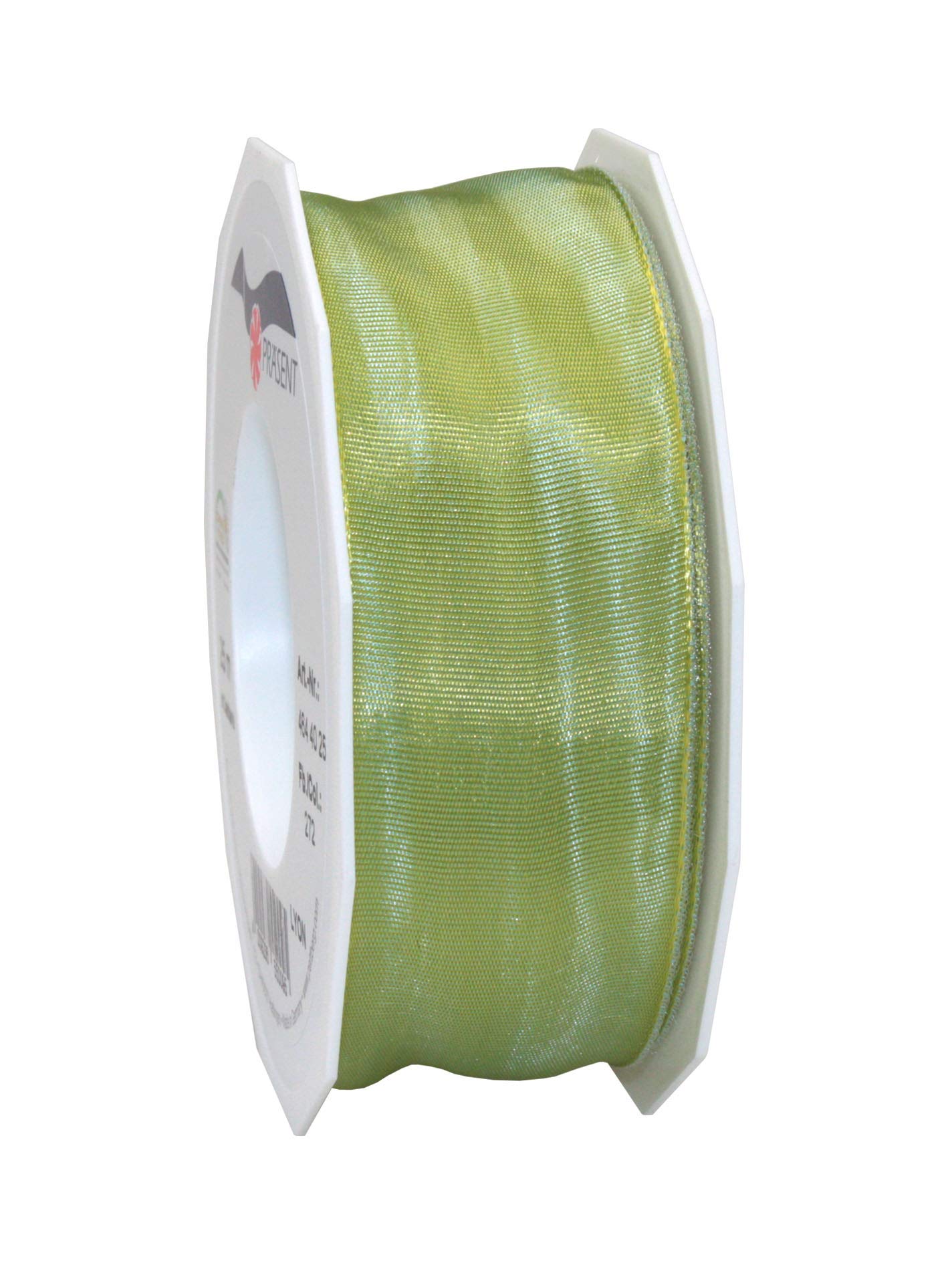 Präsent - Lyon Wired Taffeta Ribbon Pistachio 40 mm Width, 25 m Length — image 1
