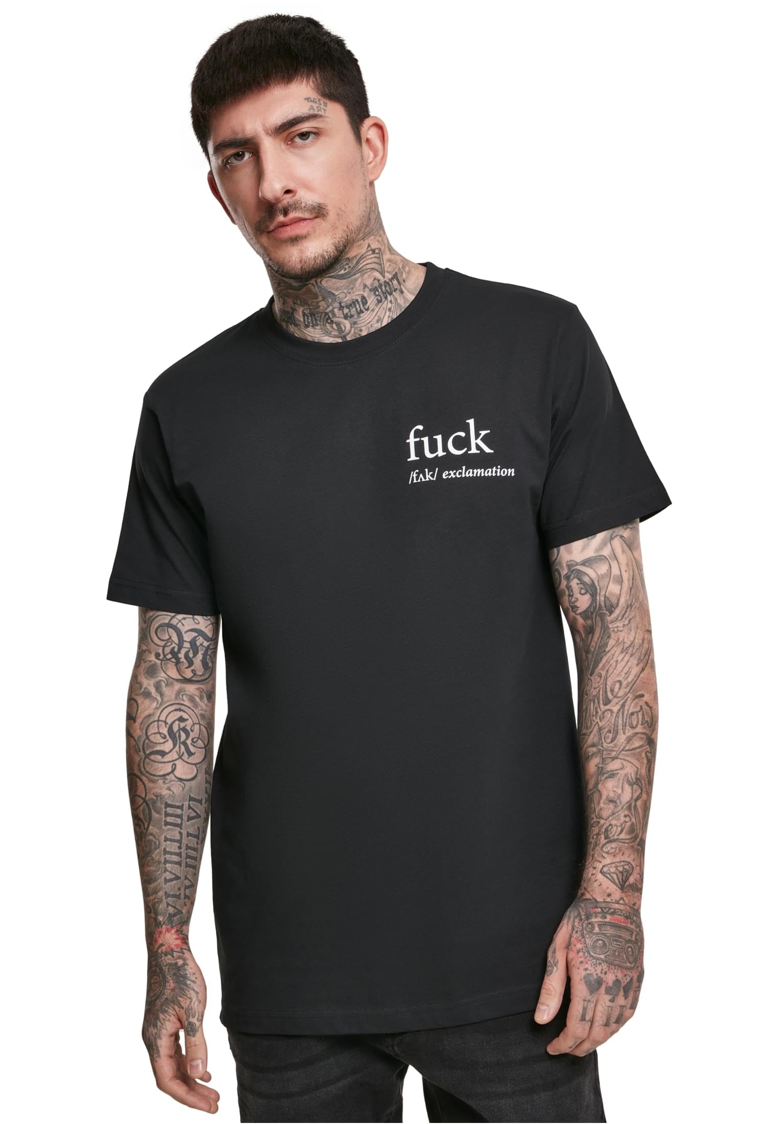 Mister Tee Herren FCK T-Shirt, Black, S