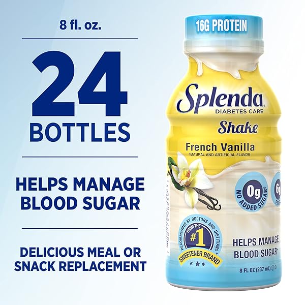 SPLENDA DIABETES CARE SHAKES – MEAL REPLACEMENT SHAKE, 8 FLUID OUNCES PER BOTTLE (FRENCH VANILLA, 6 PACK)