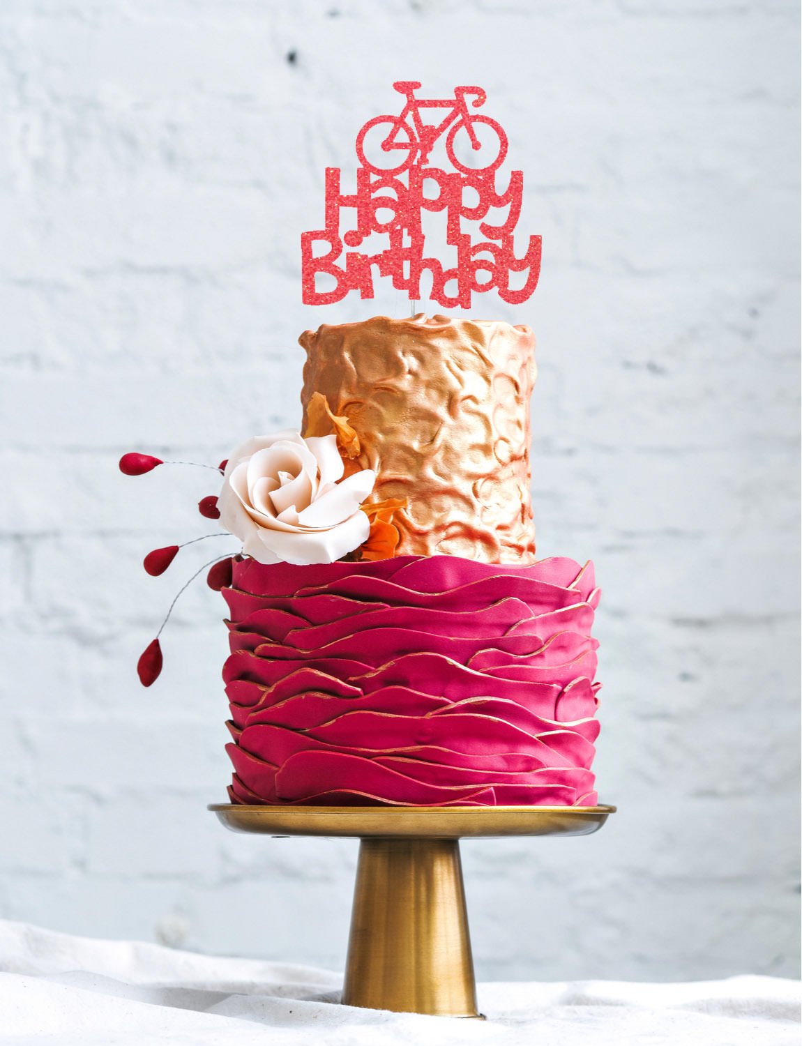 Lissielou Cake Topper Motif Velo De Paillette Pour Decoration De Gateaux D Anniversaire Figurines Pour Gateaux Cuisine Maison