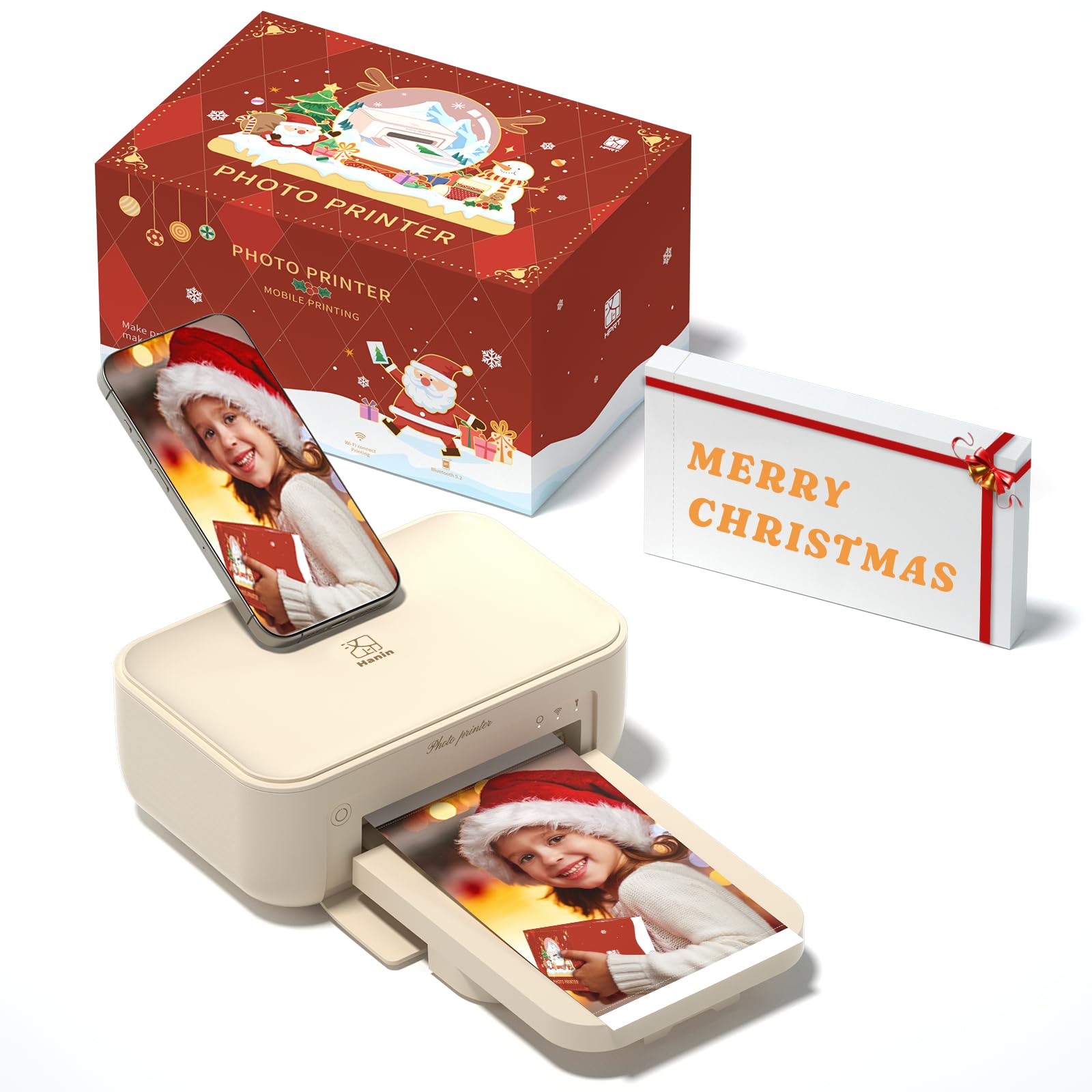 Photo 1 of HPRT 4x6 Photo Printer for iPhone & Android, with 20 Sheets & 1 Ribbon, Portable Picture Printer for Phone, Home Use, Ideal Romantic Gift for Valentine's Day, Beige