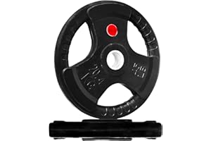 Fitvids Olympic Cast Iron Plate for Strength Training and Weightlifting, Pairs, Sets or Set with Barbell, Multiple Sizes