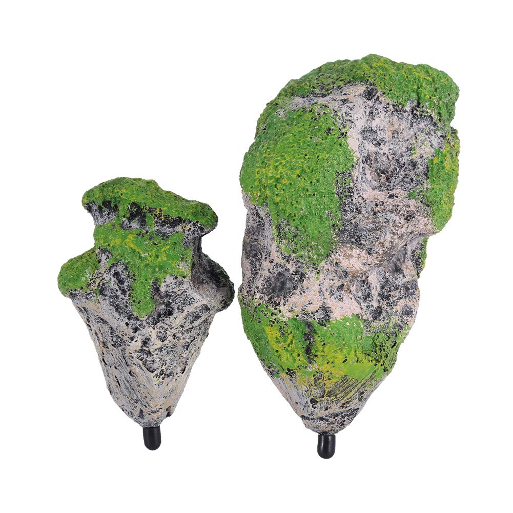 Zerodis Artificial Suspended Rock,Floating Moss Rocks Resin Stone Decorations Flying Suspended Stone Decoration(M)