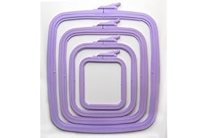 Nurge Lilac 4 Pcs Set Plastic Square Embroidery Hoop, Cross Stitch Hoops, Punch Needle Hoop , DIY Craft Sewing,ABS Plastic Embroidery Hoops