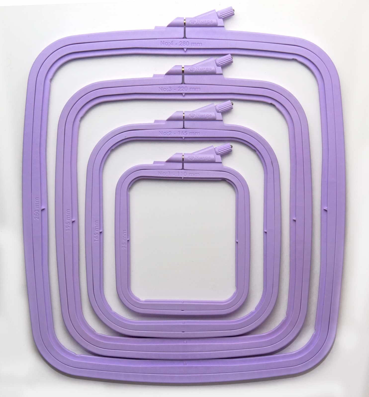 Photo 1 of Nurge Lilac 4 Pcs Set Plastic Square Embroidery Hoop, Cross Stitch Hoops, Punch Needle Hoop , DIY Craft Sewing,ABS Plastic Embroidery Hoops