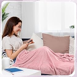 Newwiee 4 Pcs Flanne Fleece Throw Blanket for Bed