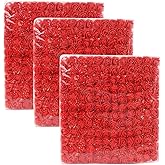 WISTART 432 Pcs Mini Artificial Rose Flower Heads Real Looking Foam Fake Roses Heads for DIY Wedding Flowers Accessories Bridal Hair Clips Headbands Dress Decoration(Red)