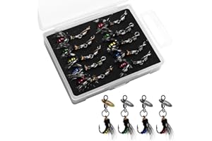 Vkinman 10 Pcs Fly Fishing Flies Kit, Dry Flies Wet Flies Streamers Nymphs Popper, Trout Bass Flies Fishing Lures for Bass Tr