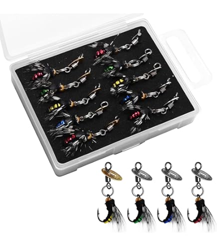 APLVFFZH Kit de 50 Mouches de Pêche à La Mouche Réalistes avec Boîte à