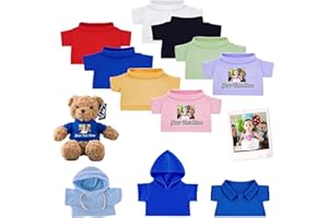 Personalized Teddy Bear Clothes with Photo Name, Custom Stuffed Animal Clothing Fit 8-16 inch Stuffed Bear Clothes, Personali