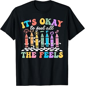 It's Okay To Feel All The Feels Mental Health Awareness Kids T-Shirt
