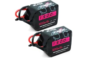 CNHL 1500mAh 6S Lipo Battery 22.2V 100C for FPV Drone Racing RC Quadcopter Helicopter Airplane (2 Packs)