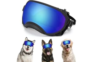 Flantor Large Dog Sunglasses with UV Protection and Adjustable Strap for Medium and Large Dogs