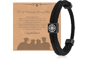 TempBeau Men's Compass Bracelet 2025 Graduation Gifts for Him, College, High, Middle School Graduation Gift First Day of School Back to School Gift Ideas Christmas