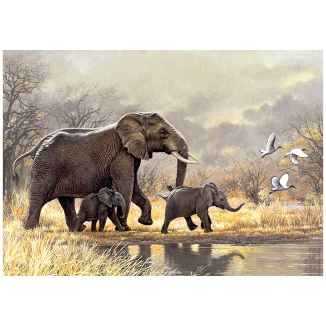 Better Selection Wildlife Elephant Diamond Art Kit for Adults, 5D Full Drill DIY Arts & Crafts Bling Artwork Decor Gift Set with Crystal Rhinestone Gems 11.81x15.75 inch