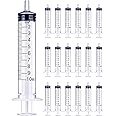 HaBeuniver 10ml Luer Slip Syringe with Measurement - 30 Pack - Bulk Package, Disposable - Plastic Syringe for Scientific Labs