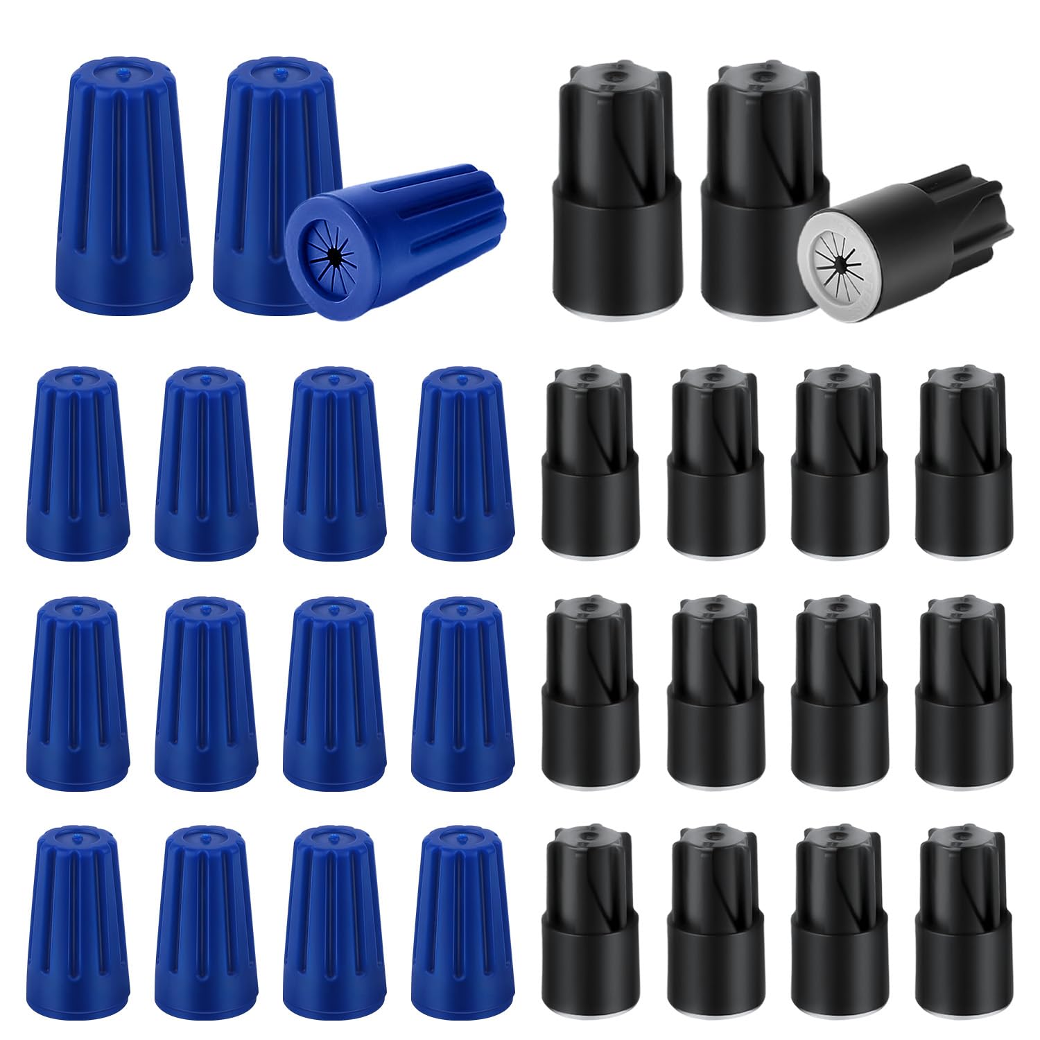 BOXOB 30pcs Waterproof Wire Nuts, PVC Material, Blue, Twist Connector, Screw Terminal, IP65 Waterproof, Outdoor Construction