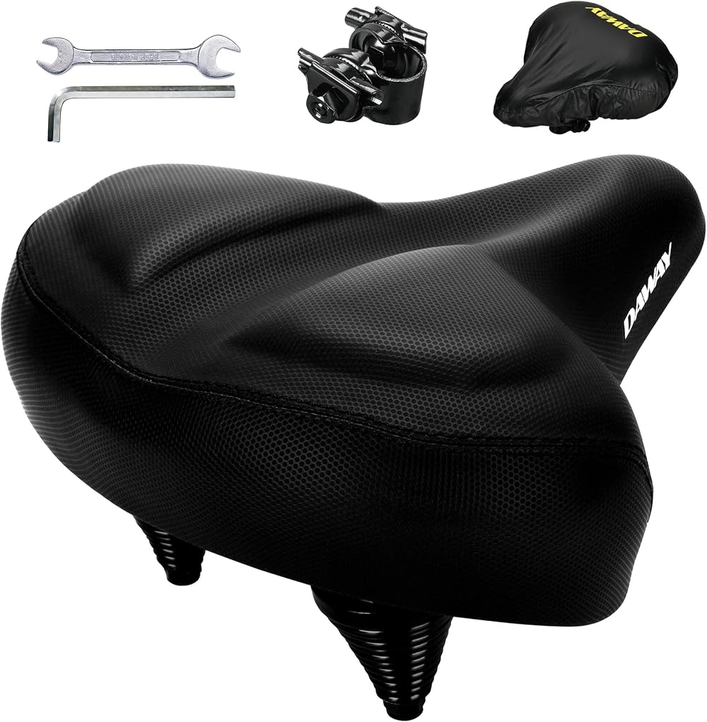 DAWAY C40 Ultra-Comfortable Oversized Bike Seat Memory Foam Padded