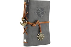Pocket Size Vintage Retro Leather Cover Notebook Journal Blank String Nautical