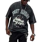 Sopula Studio Christian Shirts for Men, Graphic Tees Shirt Unisex Oversized Jesus T-Shirt Acid Wash Vintage Streetwear Top