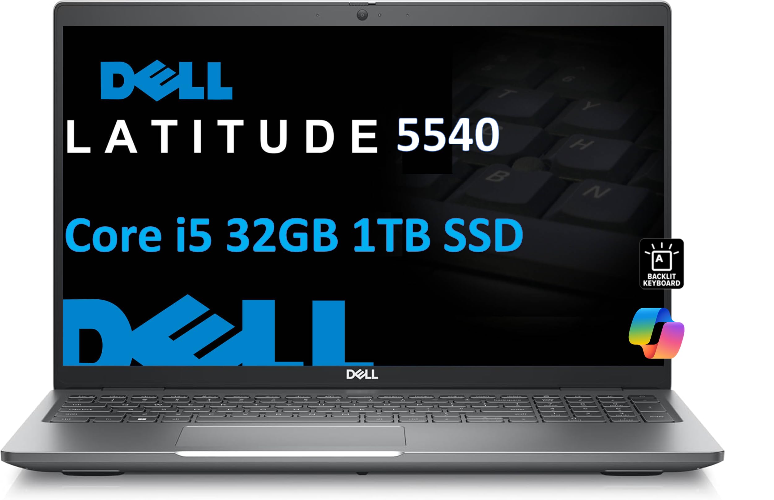 Dell Latitude 5540 5000 Business Laptop (15.6" FHD, Intel 10-Core i5-1345U vPro (> i7-1255U), 32GB RAM, 1TB SSD), Backlit KB, 1080p FHD Webcam, 2x Thunderbolt 4, Ethernet, Win 11 Pro w/AI Copilot